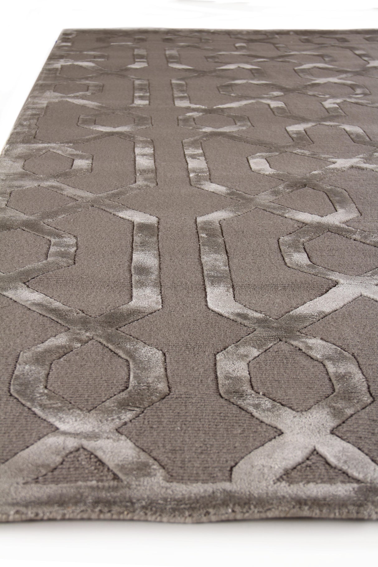 Exquisite Rugs Metro Velvet Hand Knotted Wool/Viscose in 5057 Taupe 8' x 10' Area Rug