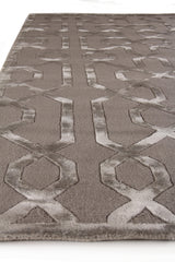 Exquisite Rugs Metro Velvet Hand Knotted Wool/Viscose in 5057 Taupe 8' x 10' Area Rug