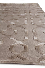 Exquisite Rugs Metro Velvet Hand Knotted Wool/Viscose in 5058 Light Beige 8' x 10' Area Rug