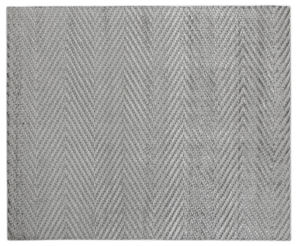 Exquisite Rugs Smooch Geo Hand Loomed Bamboo Silk in 5091 Aqua 9' x 12' Area Rug