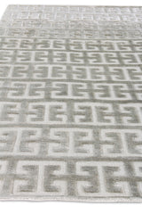 Exquisite Rugs Smooch Geo Hand Loomed Bamboo Silk in 5163 Silver 6' x 9' Area Rug