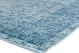 Exquisite Rugs Antique'd Silk Hand Knotted Bamboo Silk in 5171 Blue 10' x 14' Area Rug