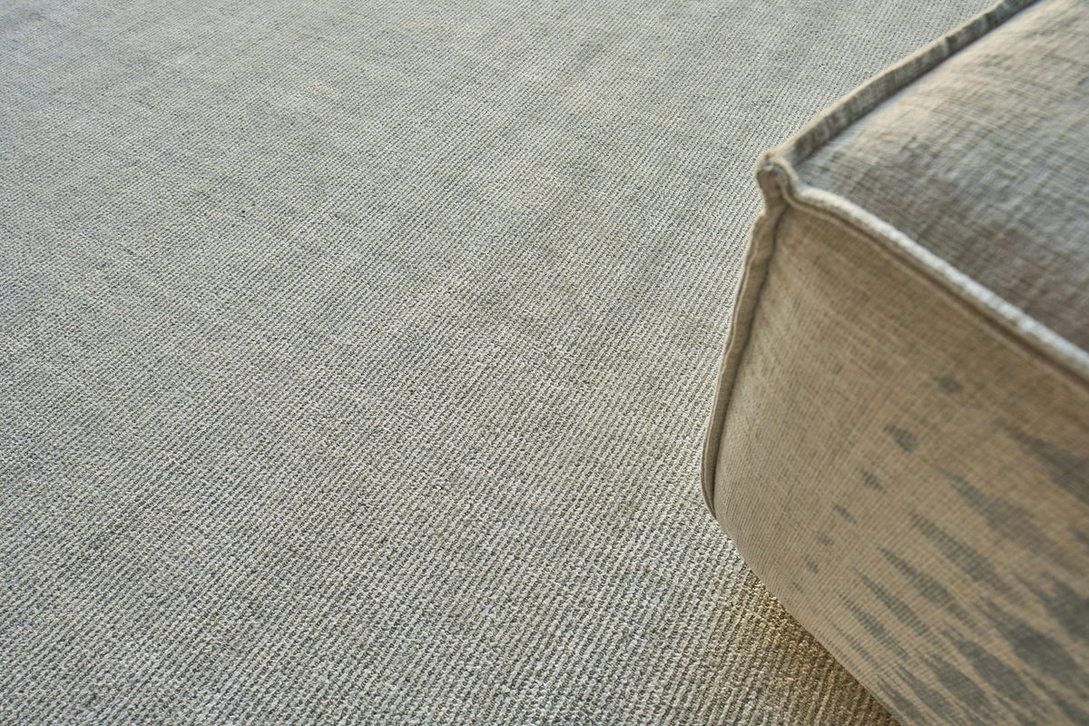Exquisite Rugs Duo Hand-loomed Wool/Bamboo Silk 5173 White/Gray 2' x 3' Area Rug
