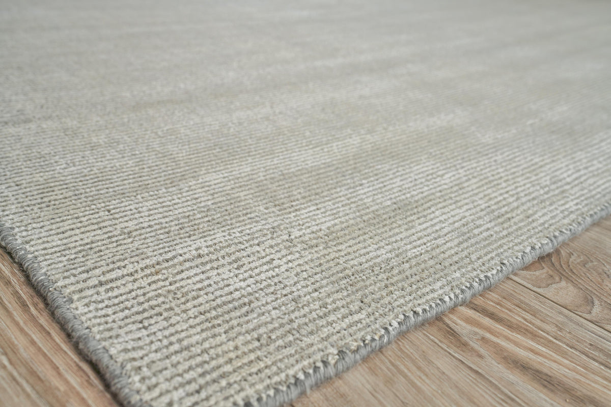Exquisite Rugs Duo Hand-loomed Wool/Bamboo Silk 5173 White/Gray 2' x 3' Area Rug