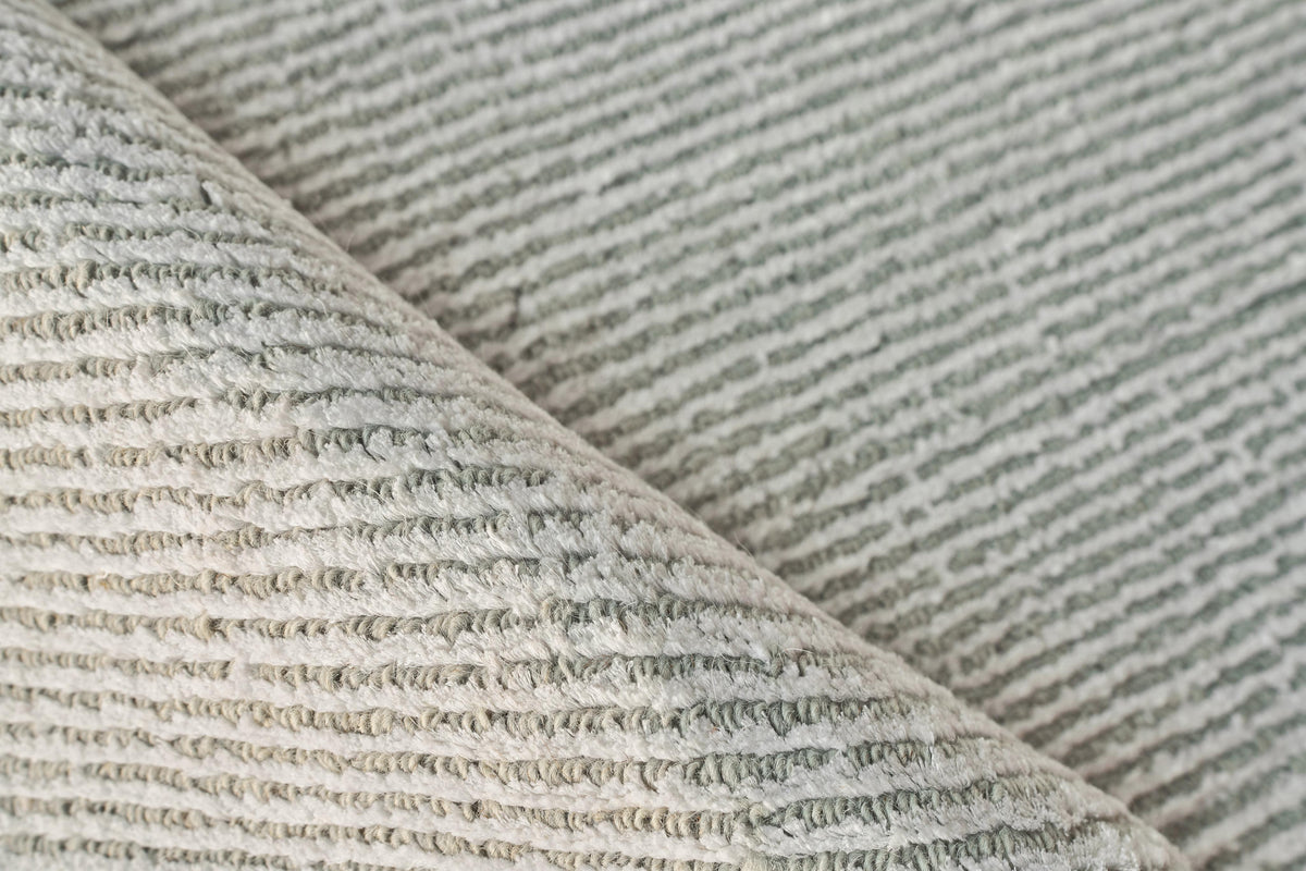Exquisite Rugs Duo Hand-loomed Wool/Bamboo Silk 5173 White/Gray 2' x 3' Area Rug