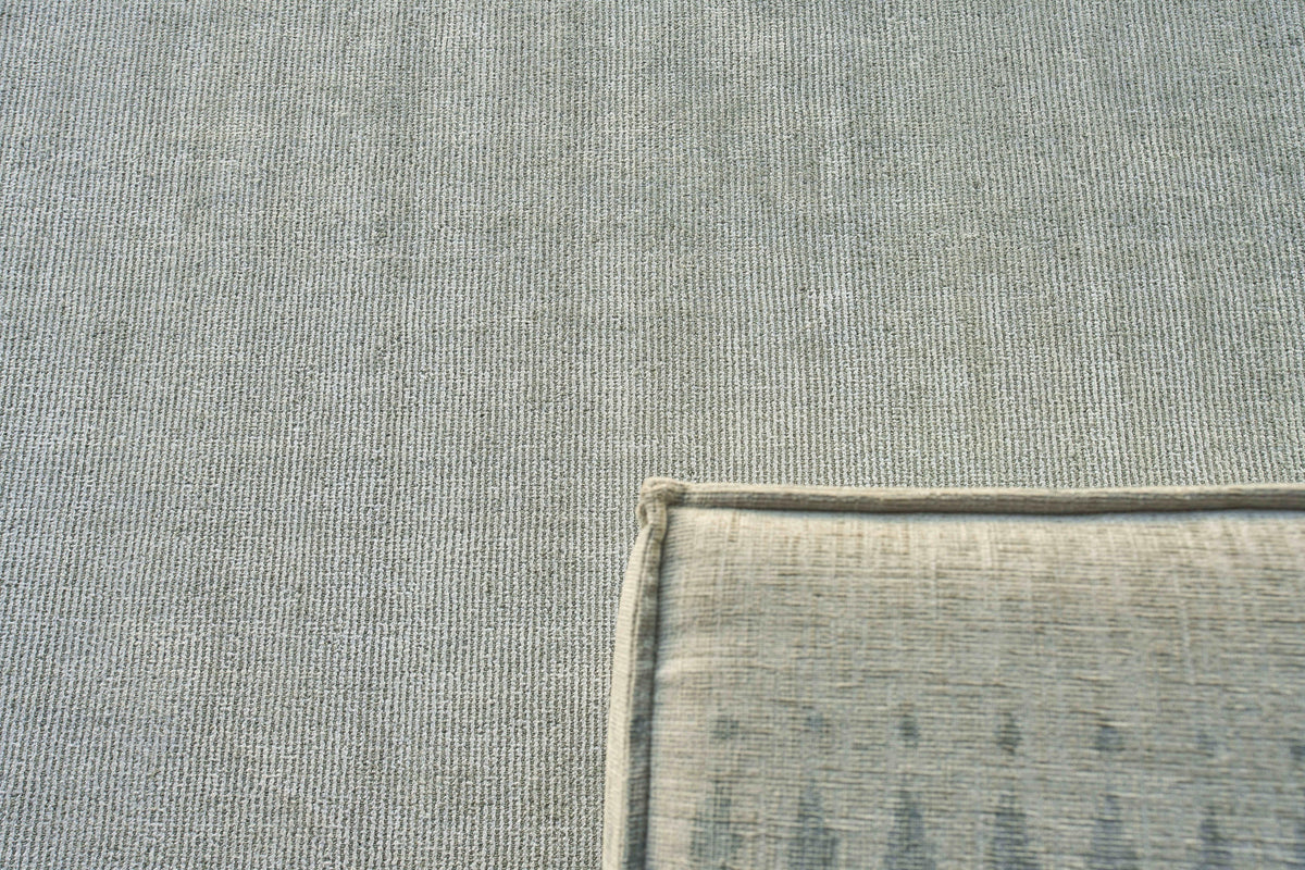 Exquisite Rugs Duo Hand-loomed Wool/Bamboo Silk 5173 White/Gray 2' x 3' Area Rug