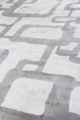 Exquisite Rugs Koda Hand Loomed Bamboo Silk in 5179 Ivory/Silver 9' x 12' Area Rug