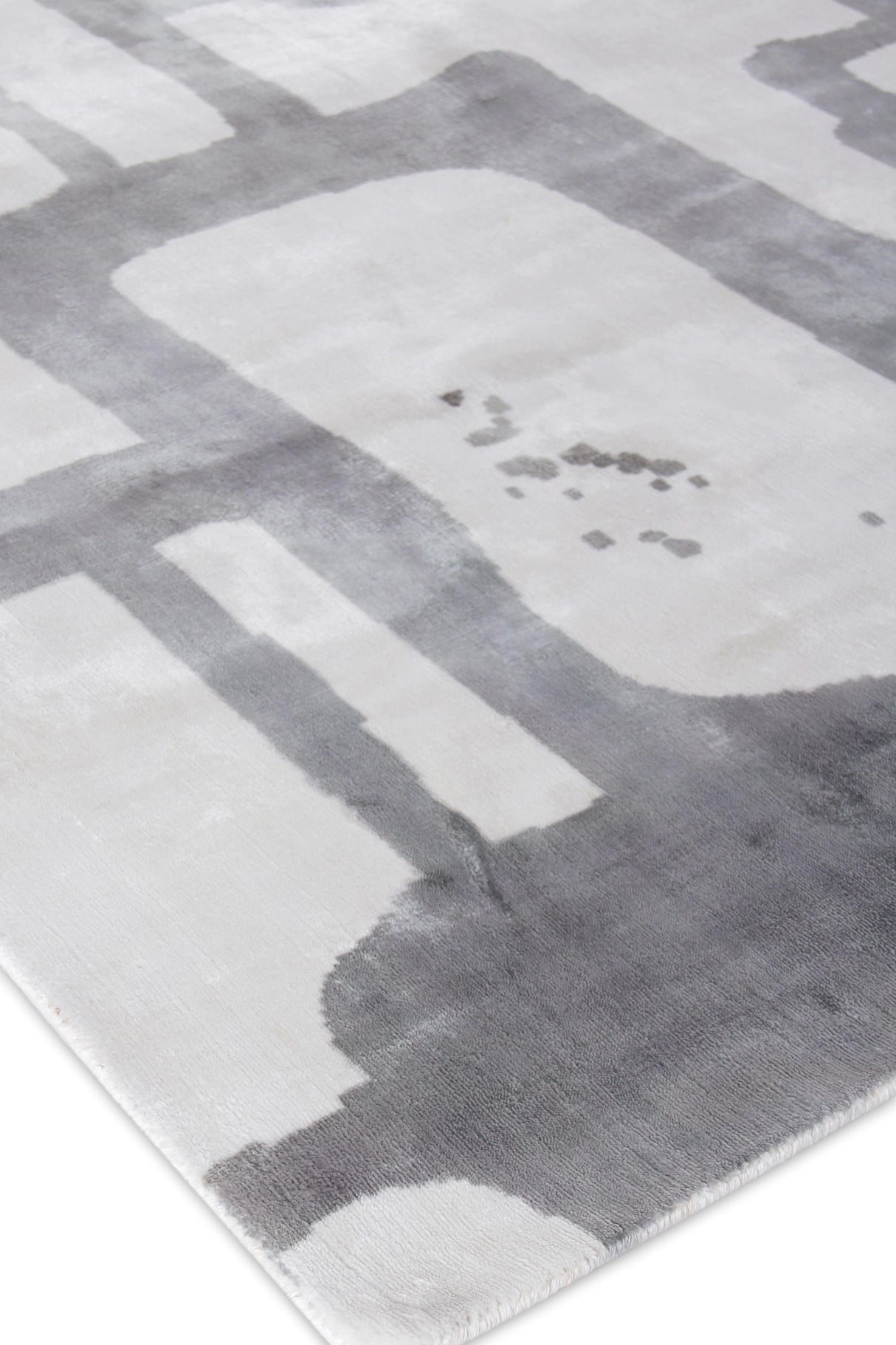 Exquisite Rugs Koda Hand Loomed Bamboo Silk in 5179 Ivory/Silver 9' x 12' Area Rug