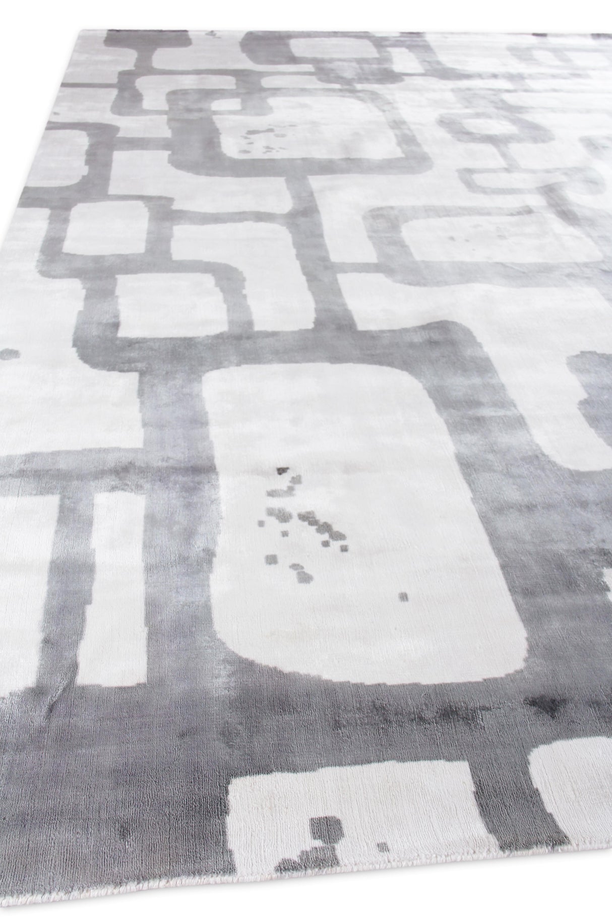 Exquisite Rugs Koda Hand Loomed Bamboo Silk in 5179 Ivory/Silver 9' x 12' Area Rug