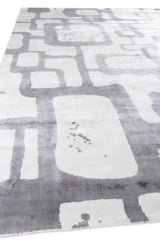 Exquisite Rugs Koda Hand Loomed Bamboo Silk in 5179 Ivory/Silver 9' x 12' Area Rug