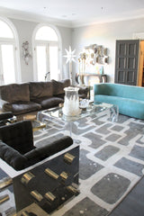 Exquisite Rugs Koda Hand Loomed Bamboo Silk in 5180 Ivory/Charcoal 10' x 8' Area Rug