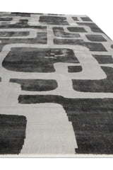 Exquisite Rugs Koda Hand Loomed Bamboo Silk in 5180 Ivory/Charcoal 10' x 8' Area Rug