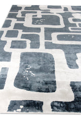 Exquisite Rugs Koda Hand Loomed Bamboo Silk in 5181 Denim/Ivory 10' x 14' Area Rug