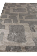Exquisite Rugs Koda Hand Loomed Bamboo Silk in 5182 Gray/Taupe 10' x 14' Area Rug