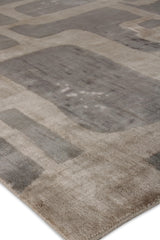 Exquisite Rugs Koda Hand Loomed Bamboo Silk in 5182 Gray/Taupe 9' x 12' Area Rug