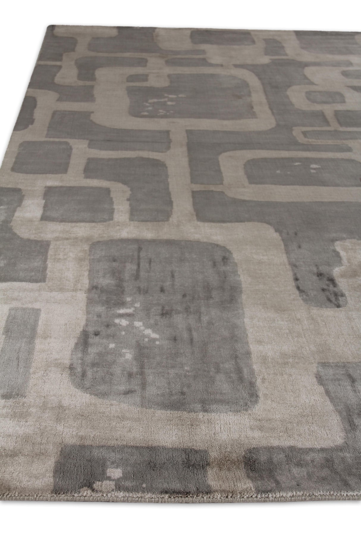 Exquisite Rugs Koda Hand Loomed Bamboo Silk in 5182 Gray/Taupe 9' x 12' Area Rug