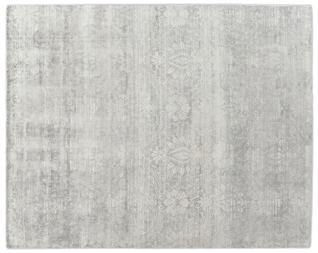 Exquisite Rugs Koda Hand Loomed Bamboo Silk in 5186 Blue/Gray 10' x 14' Area Rug