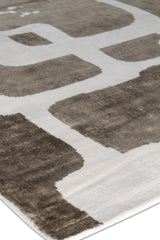 Exquisite Rugs Koda Hand Loomed Bamboo Silk in 5183 Brown/Silver 9' x 12' Area Rug