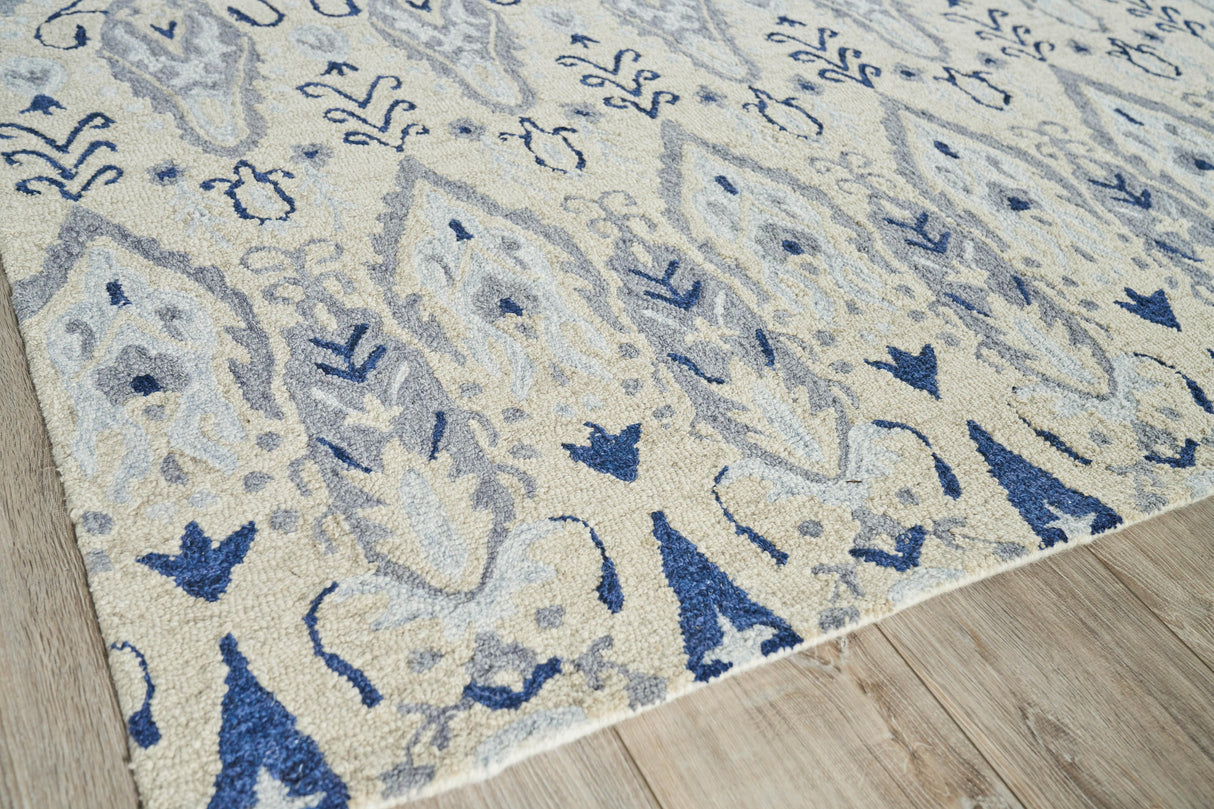 Exquisite Rugs Sarasota Hand Tufted New Zealand Wool in 5250 Ivory 8' x 10' Area Rug