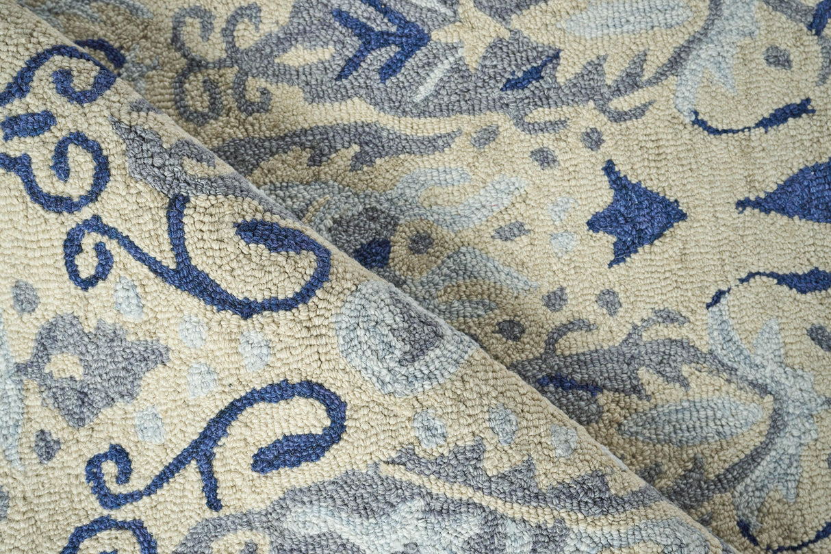 Exquisite Rugs Sarasota Hand Tufted New Zealand Wool in 5250 Ivory 8' x 10' Area Rug