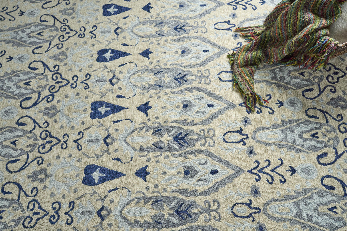 Exquisite Rugs Sarasota Hand Tufted New Zealand Wool in 5250 Ivory 8' x 10' Area Rug