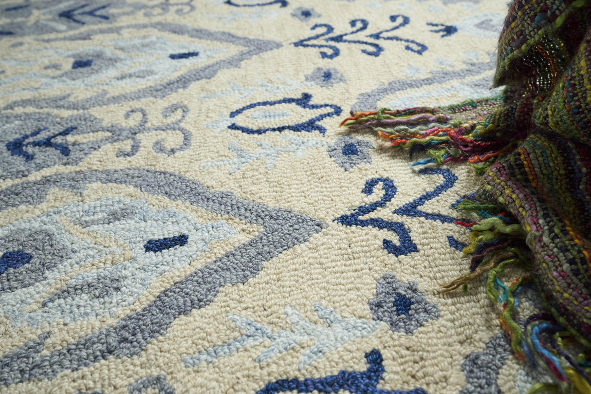 Exquisite Rugs Sarasota Hand Tufted New Zealand Wool in 5250 Ivory 8' x 10' Area Rug