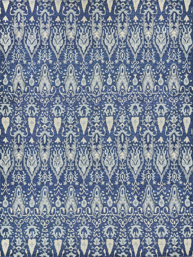 Exquisite Rugs Sarasota Hand Tufted New Zealand Wool in 5251 Navy/Gray 12' x 15' Area Rug