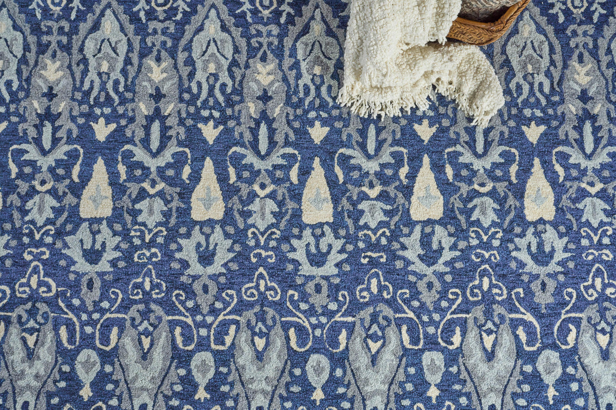 Exquisite Rugs Sarasota Hand Tufted New Zealand Wool in 5251 Navy/Gray 12' x 15' Area Rug