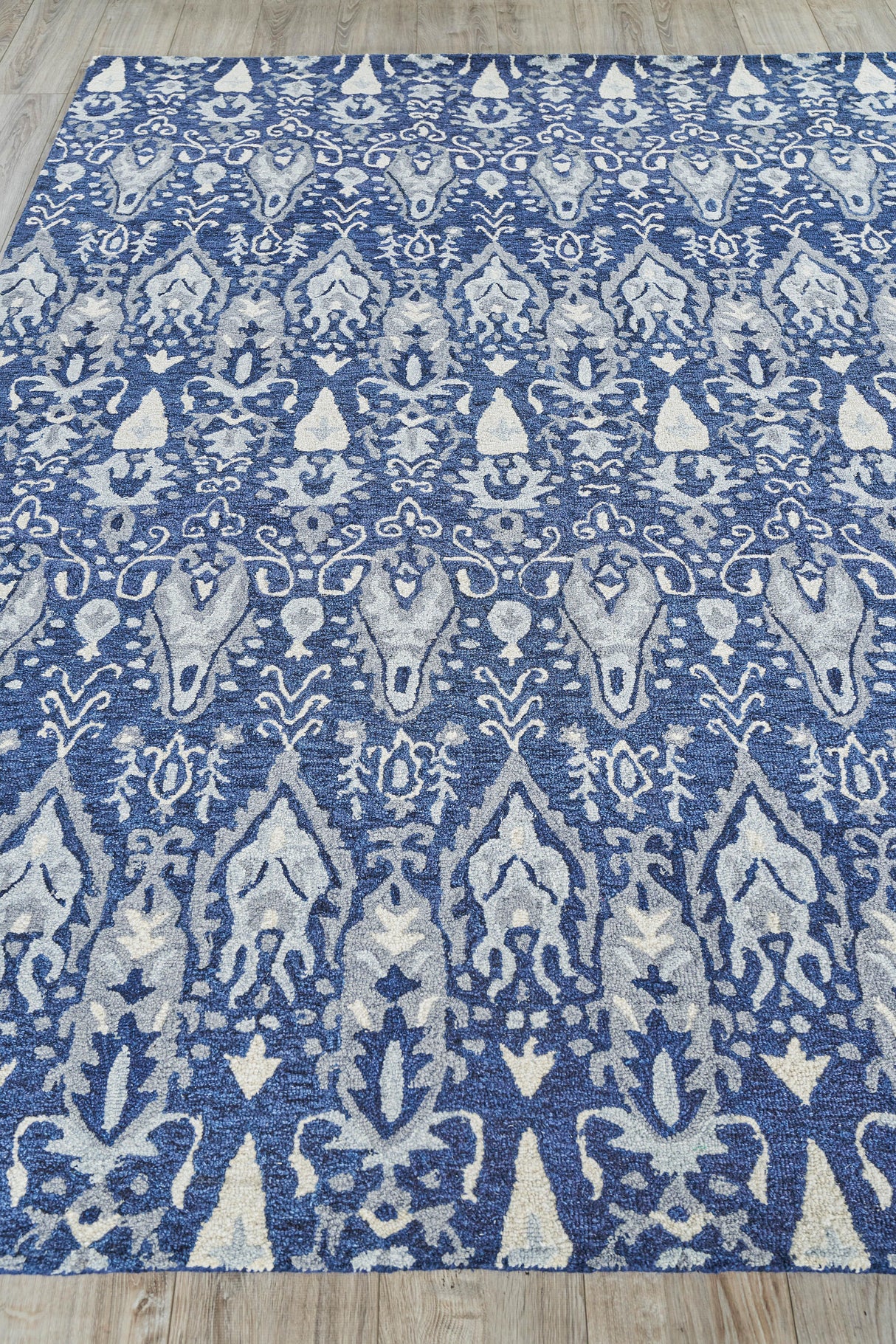 Exquisite Rugs Sarasota Hand Tufted New Zealand Wool in 5251 Navy/Gray 14' x 18' Area Rug