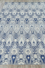 Exquisite Rugs Sarasota Hand Tufted New Zealand Wool in 5252 Gray/Light Blue 9' x 12' Area Rug