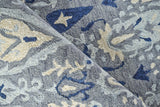 Exquisite Rugs Sarasota Hand Tufted New Zealand Wool in 5252 Gray/Light Blue 9' x 12' Area Rug
