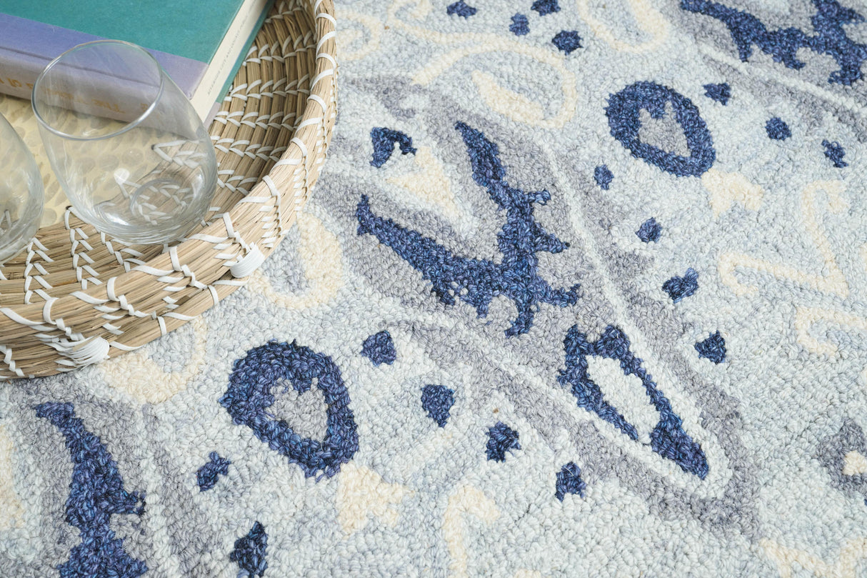 Exquisite Rugs Sarasota Hand Tufted New Zealand Wool in 5253 Light Blue/Gray 12' x 15' Area Rug