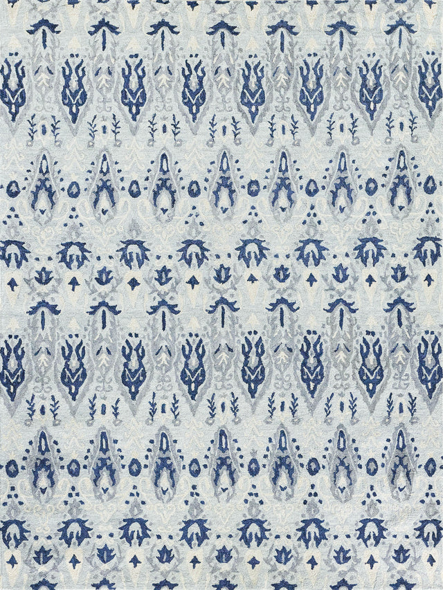 Exquisite Rugs Sarasota Hand Tufted New Zealand Wool in 5253 Light Blue/Gray 5' x 8' Area Rug
