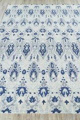 Exquisite Rugs Sarasota Hand Tufted New Zealand Wool in 5253 Light Blue/Gray 5' x 8' Area Rug