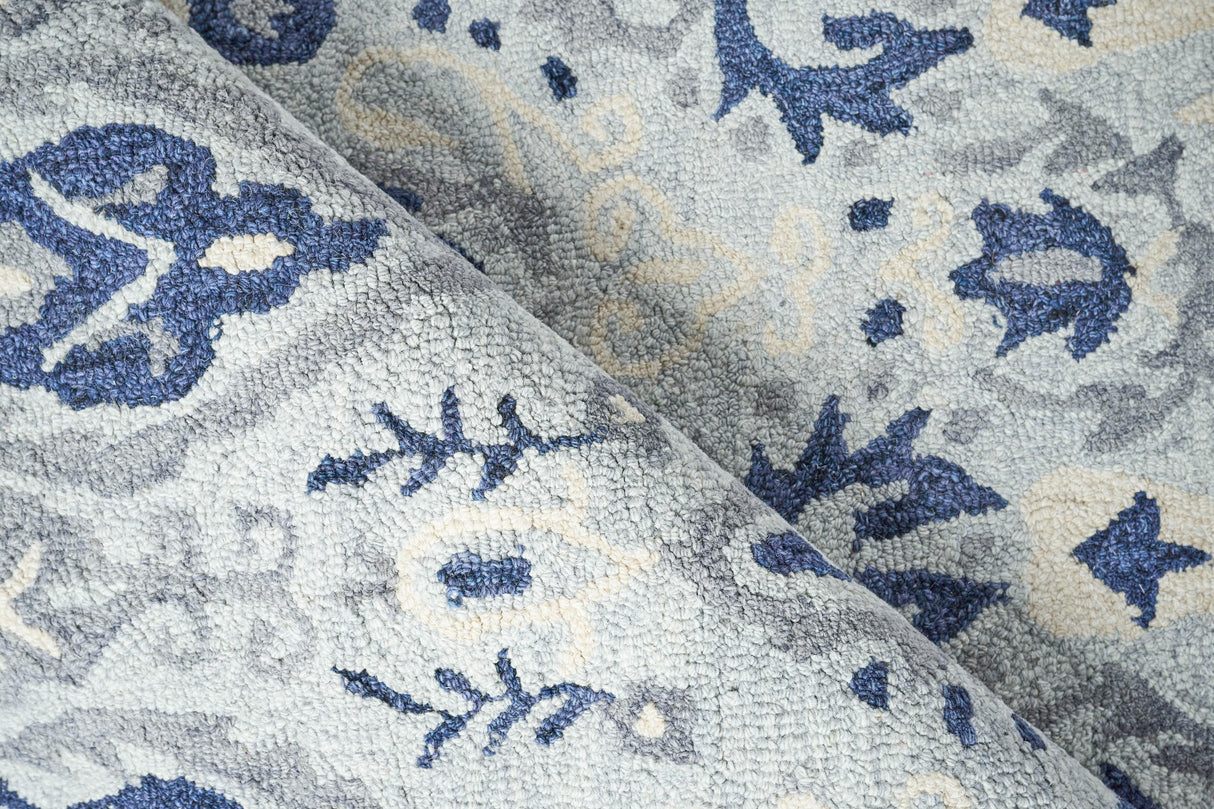 Exquisite Rugs Sarasota Hand Tufted New Zealand Wool in 5253 Light Blue/Gray 5' x 8' Area Rug