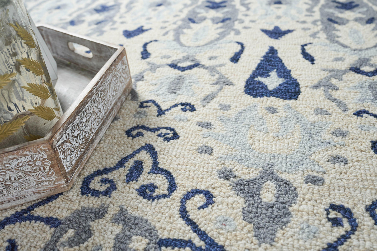 Exquisite Rugs Sarasota Hand Tufted New Zealand Wool in 5254 Ivory/Gray 10' x 14' Area Rug