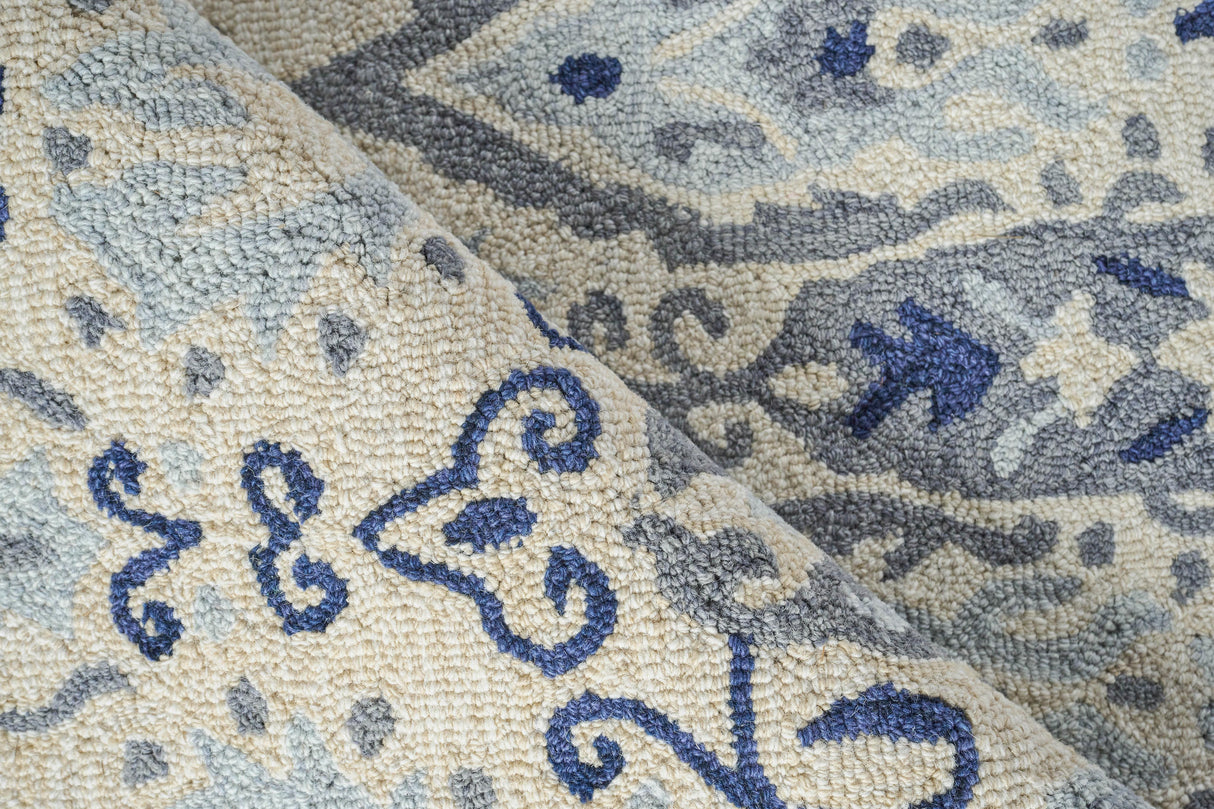 Exquisite Rugs Sarasota Hand Tufted New Zealand Wool in 5254 Ivory/Gray 14' x 18' Area Rug