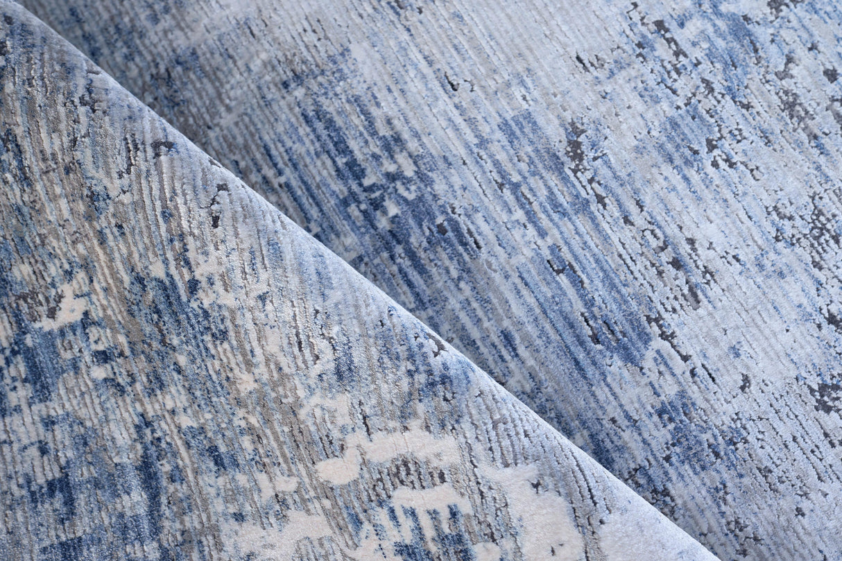 Exquisite Rugs Aspirations Powerloom Polyester/Acrylic in 5265 Gray/Blue 9' x 12' Area Rug