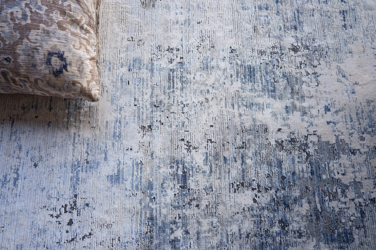 Exquisite Rugs Aspirations Powerloom Polyester/Acrylic in 5265 Gray/Blue 9' x 12' Area Rug