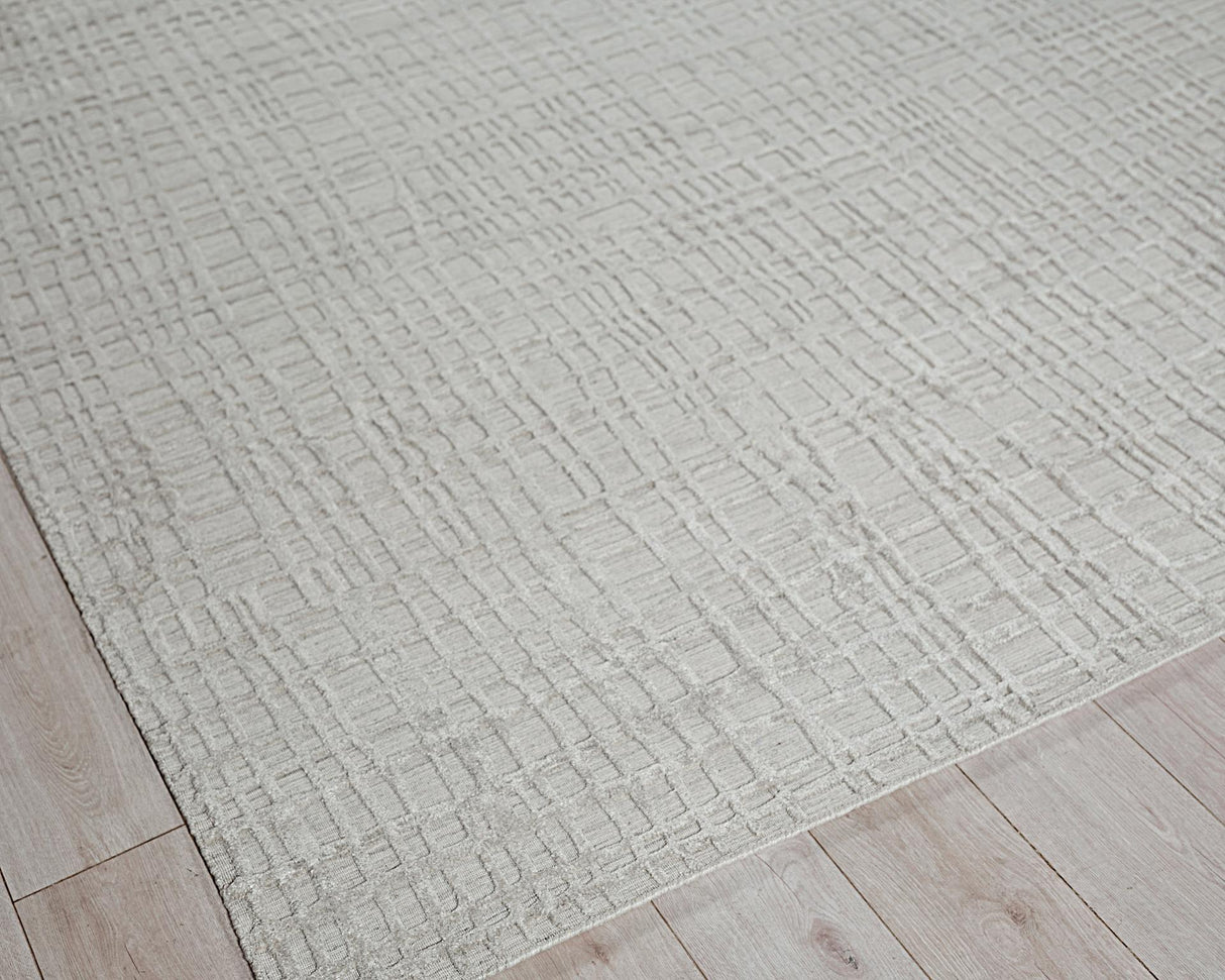 Exquisite Rugs Crescendo Hand Loomed Bamboo Silk in 5325 Silver 6' x 9' Area Rug