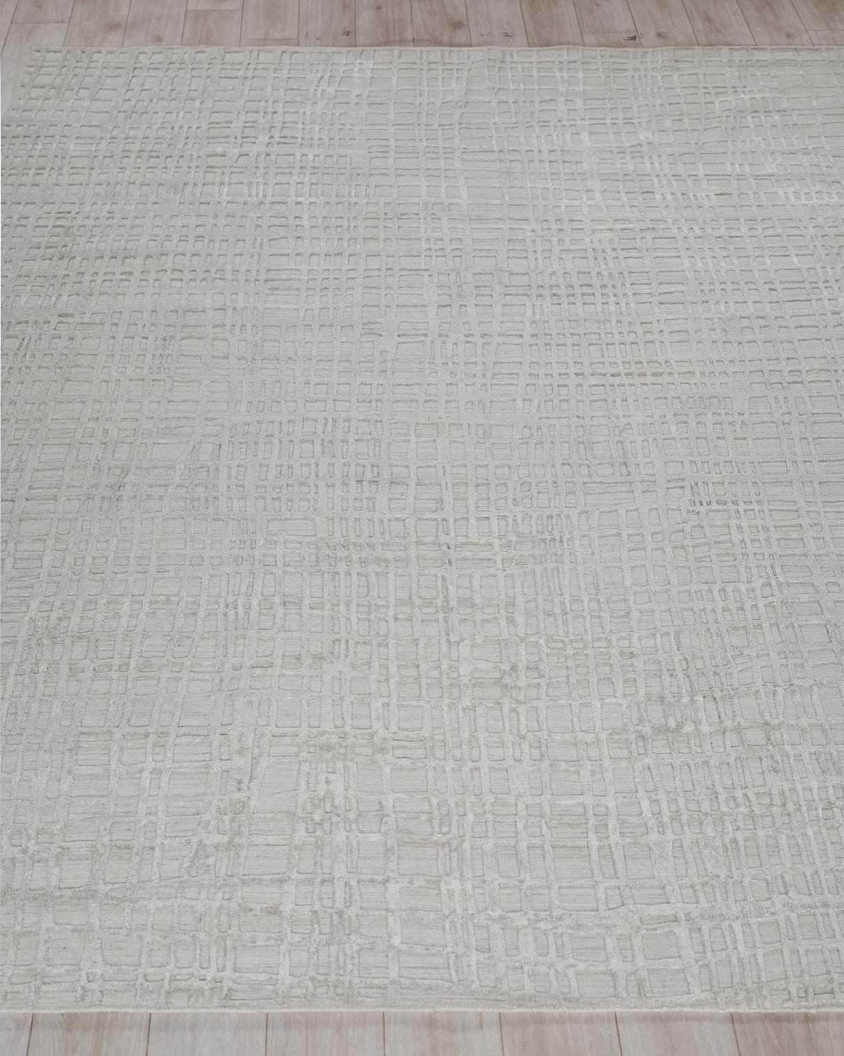 Exquisite Rugs Crescendo Hand Loomed Bamboo Silk in 5325 Silver 6' x 9' Area Rug