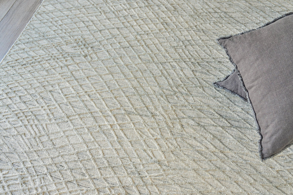 Exquisite Rugs Crescendo Hand-loomed Bamboo Silk 5327 Beige 2' x 3' Area Rug