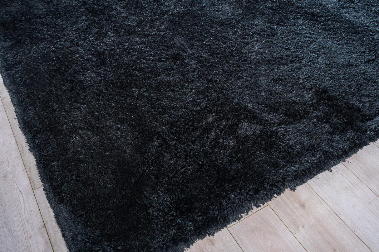 Exquisite Rugs Sumo Shag Hand-loomed Polyester/Microfiber 5344 Black 2' x 3' Area Rug
