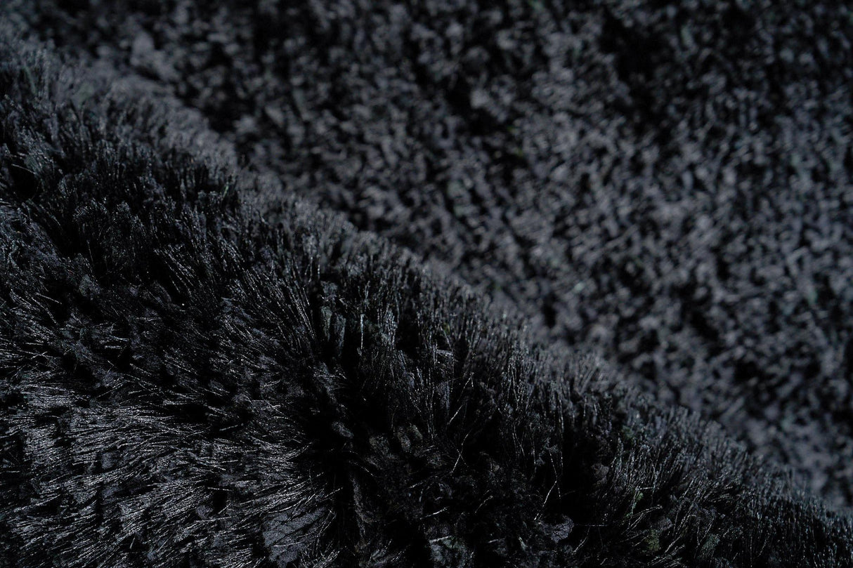 Exquisite Rugs Sumo Shag Hand-loomed Polyester/Microfiber 5344 Black 2' x 3' Area Rug