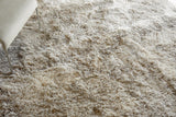 Exquisite Rugs Sumo Shag Hand Loomed Polyester/Microfiber in 5380 Light Beige 6' x 9' Area Rug