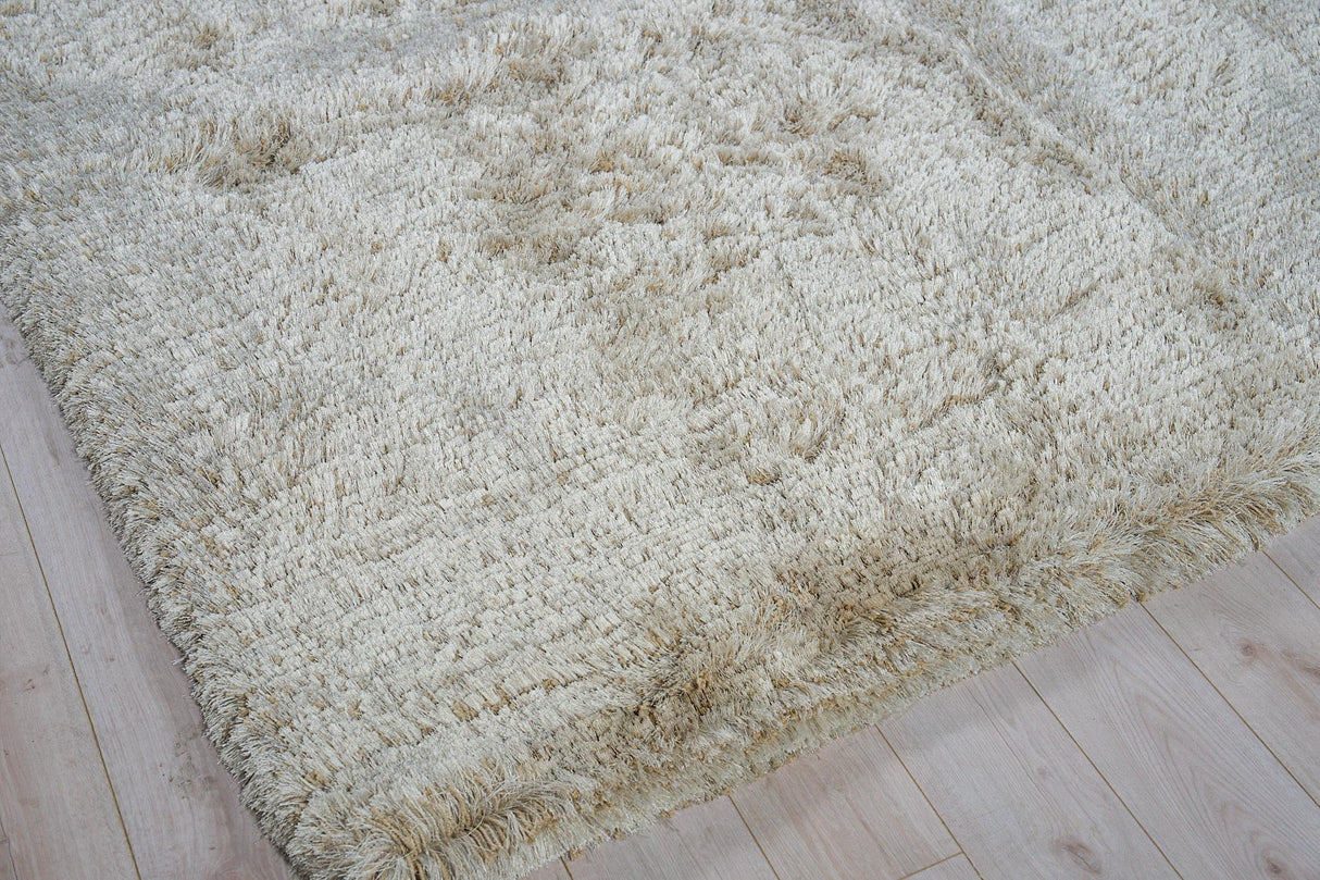 Exquisite Rugs Sumo Shag Hand Loomed Polyester/Microfiber in 5380 Light Beige 6' x 9' Area Rug