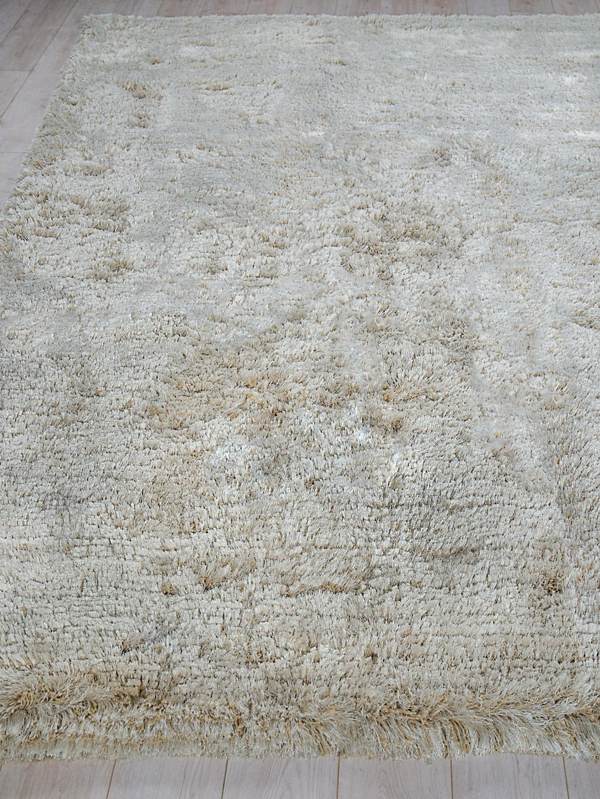 Exquisite Rugs Sumo Shag Hand Loomed Polyester/Microfiber in 5380 Light Beige 6' x 9' Area Rug