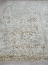 Exquisite Rugs Sumo Shag Hand Loomed Polyester/Microfiber in 5380 Light Beige 6' x 9' Area Rug