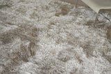Exquisite Rugs Sumo Shag Hand Loomed Polyester/Microfiber in 5380 Light Beige 6' x 9' Area Rug