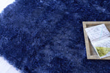 Exquisite Rugs Sumo Shag Hand-loomed Polyester/Microfiber 5381 Navy 2' x 3' Area Rug